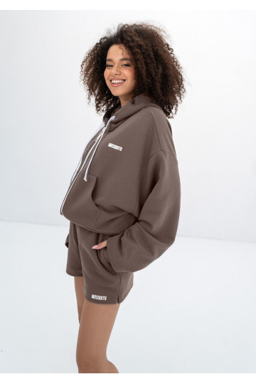 Bane - Savannah tan oversize zipped hoodie 2