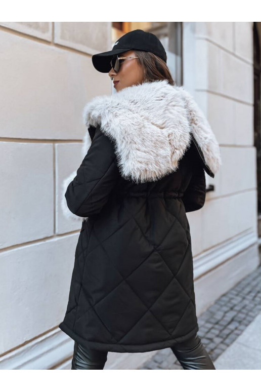 Moteriška žieminė striukė juodos spalvos