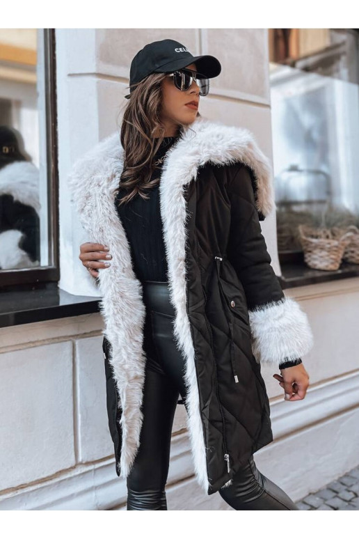 Moteriška žieminė striukė juodos spalvos