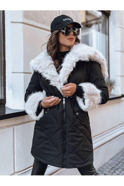 Moteriška žieminė striukė juodos spalvos