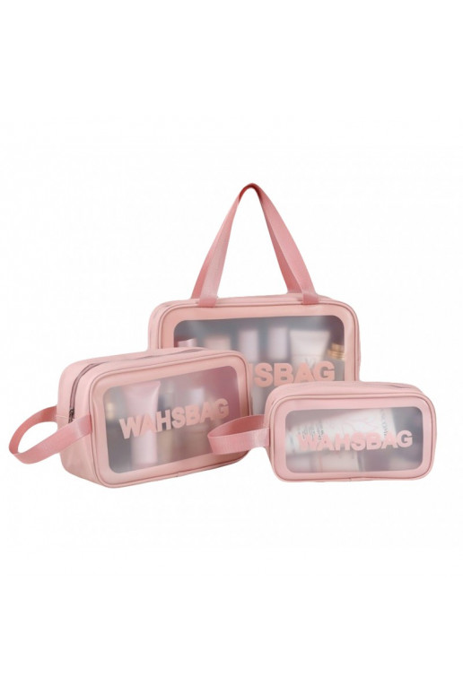 Cosmetics bagthree in one  3  pink KS83R