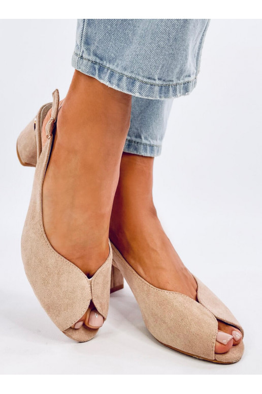 Stylish high-heeled sandals VENUS khaki colors