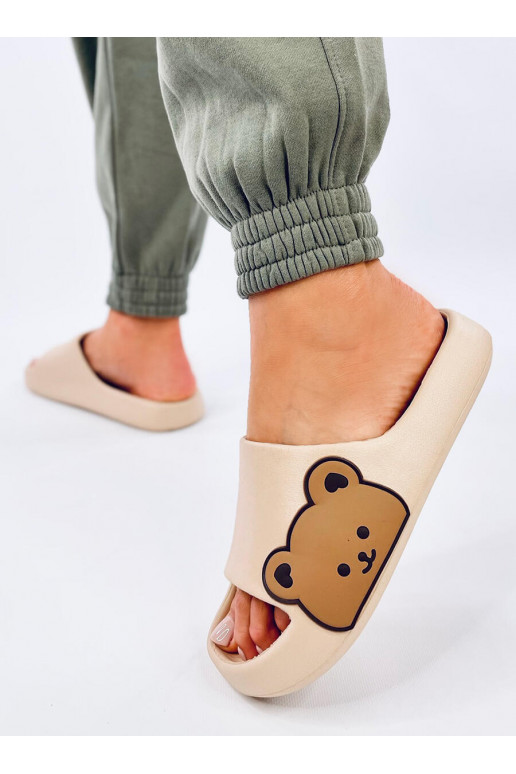 Rubber slippers with teddy bears MILLIES Beige