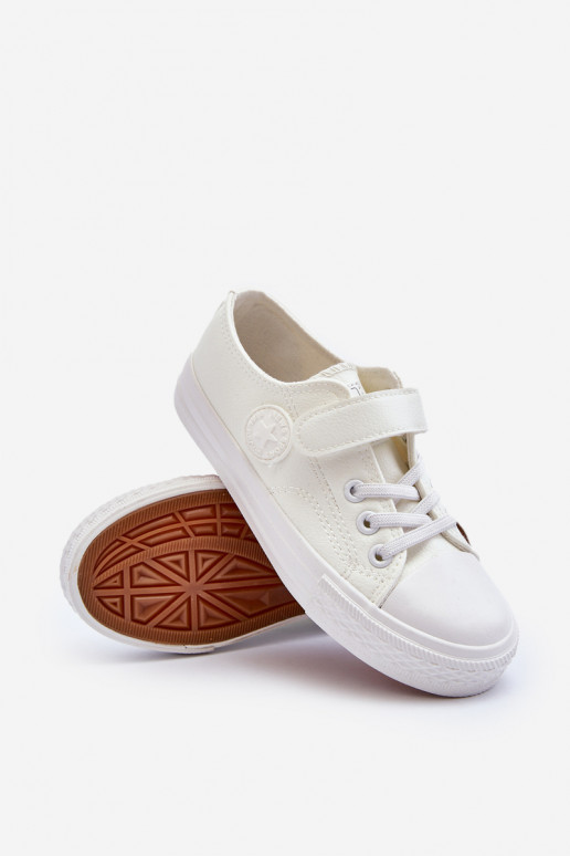 Leather Kids' Sneakers with Velcro White Delmara