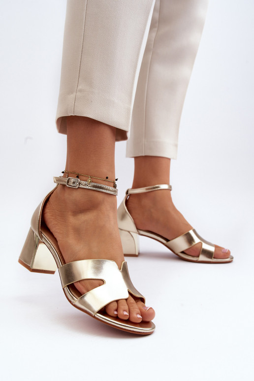 Women's Sandals with Block Heel Gold Irivana