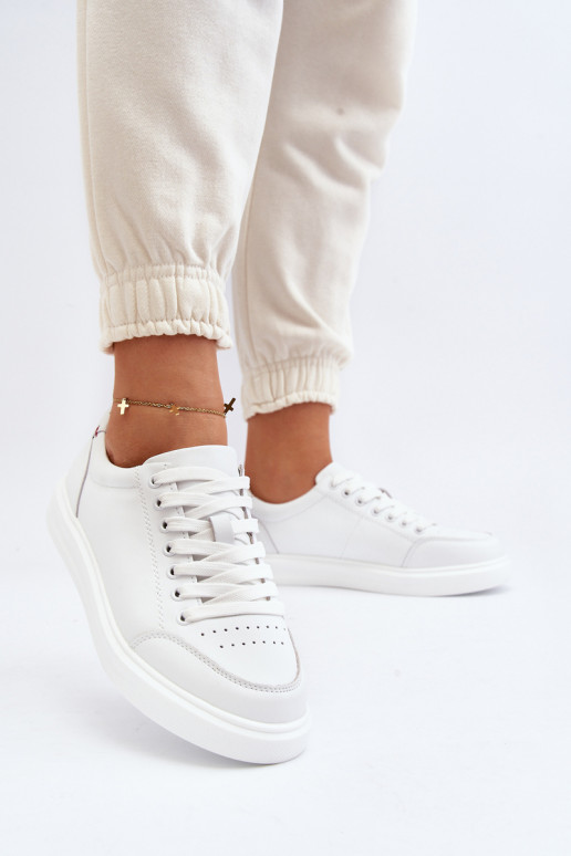 Women's Sneakers Natural Leather White Dimpna