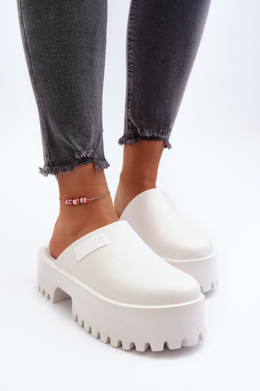 Women's Slides With Chunky Sole Big Star NN274015 White