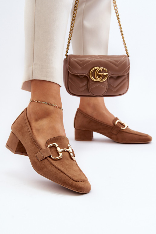 Low-heel Court Shoes with Embellishment Camel Dolvira