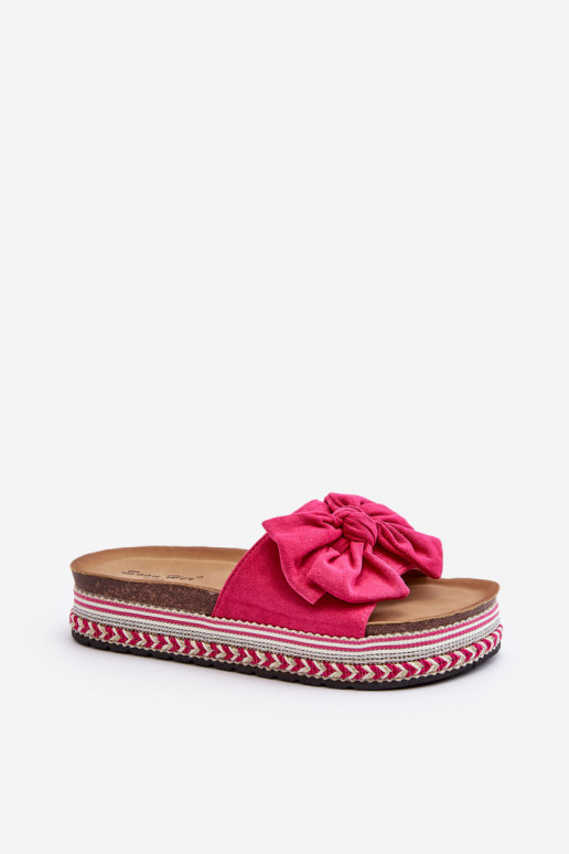 Women's Platform Sandals with Bow Pink Evatria
