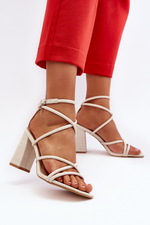 Sandals with Straps in Nude Herfiana