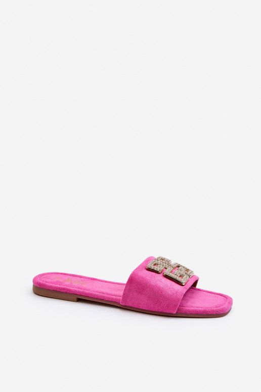 Women's Flat Sandals with Ornament Fuchsia Inaile