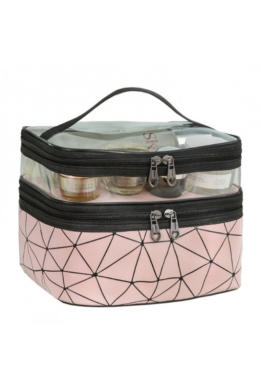 Folding cosmetics bag geometryczna pink 23x15,5x9cm KS35WZ2