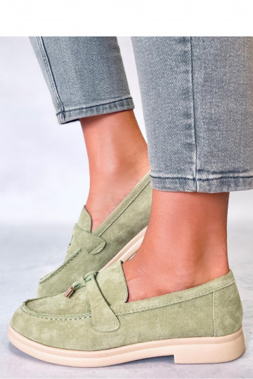 Zomšiniai mokasinai žalsvos... 2