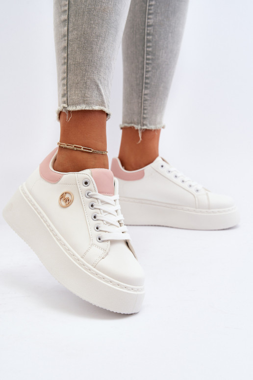 Women's platform sneakers white Eshen