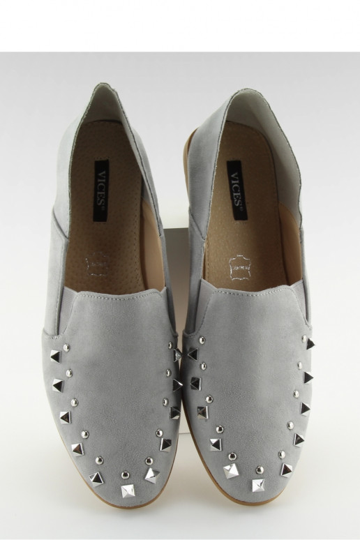 Pilkos spalvos mokasinai su...