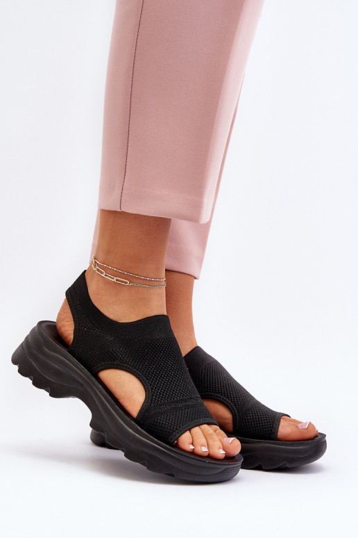 Women's Sport Sandals on Thick Sole Black Deinaleia