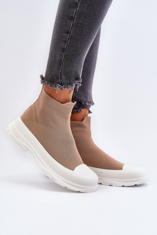Women's Slip-On Sock Boots Brown Ilanae