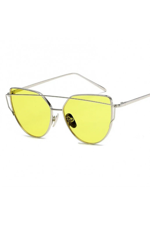 Elegant sunglasses GLAM ROCK FASHION Żółte Transparentne OK21WZ17