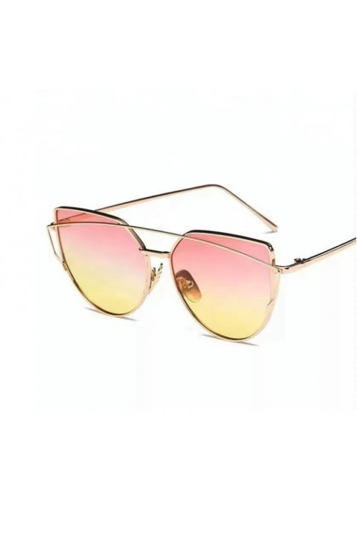 Elegant sunglasses GLAM ROCK FASHION Różowo - żółte Transparentne OK21WZ28