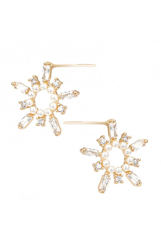 gold color-plated stainless steel earrings KST2547