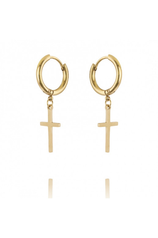 gold color-plated stainless steel earrings KST2559