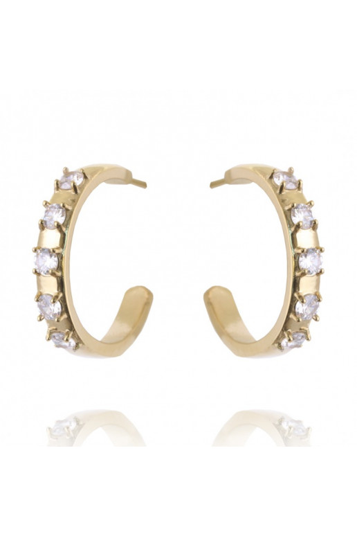 gold color-plated stainless steel earrings cover with gold KST2751