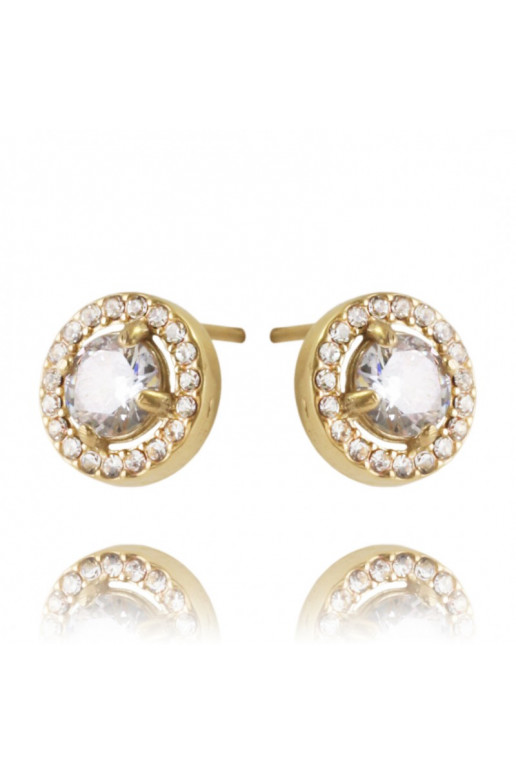 gold color-plated stainless steel earrings cover with gold KST2910B