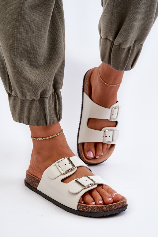 Women's sandals with buckles white Oliena