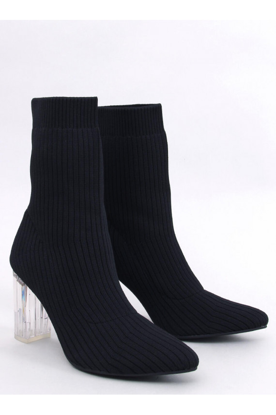 Boots  na przezroczystym obcasie DESTANI BLACK