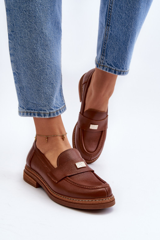 Women's Loafers On The Platform Laura Messi 2392 Dark Gold Women's Loafers On The Platform Laura Messi 2392 Dark Gold