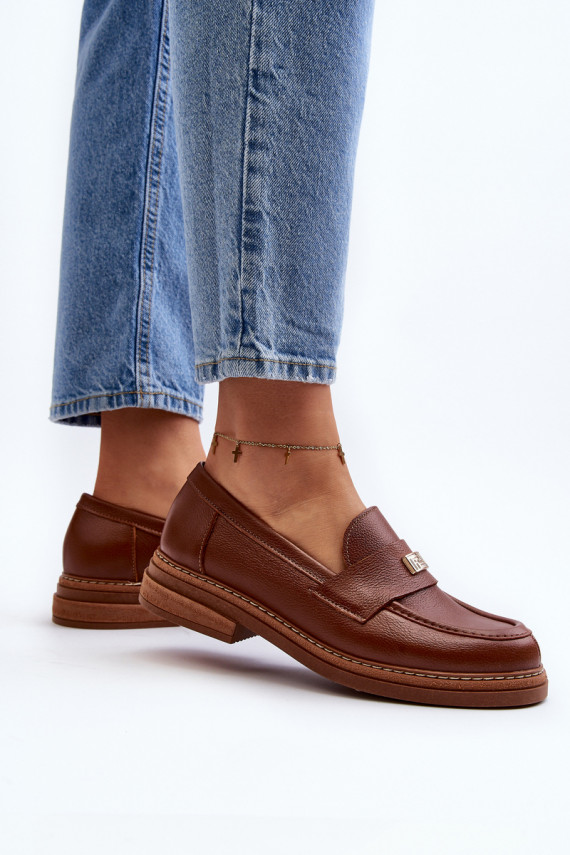 Women's Loafers On The Platform Laura Messi 2392 Dark Gold