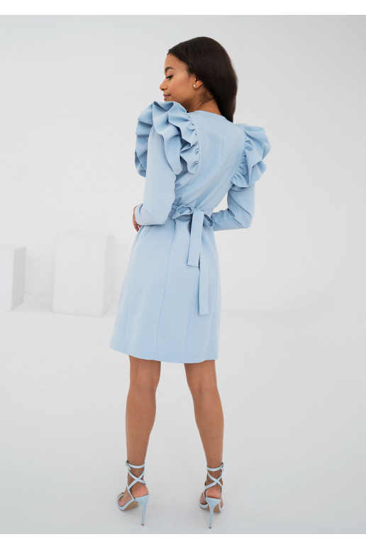 Donata - light blue mini wrap dress