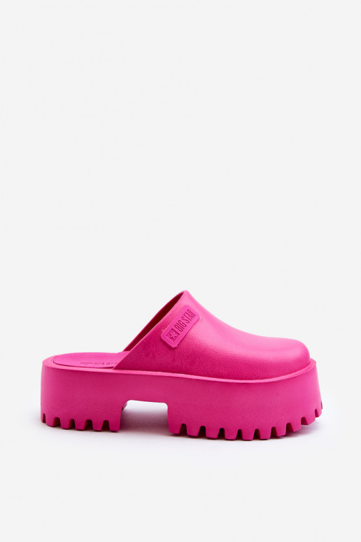 Women's Slides With Chunky Sole Big Star NN274019 Fuchsia Women's Slides With Chunky Sole Big Star NN274019 Fuchsia