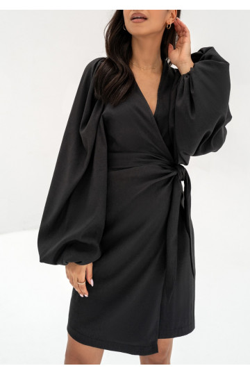 Tilly - Black wrap dress 2