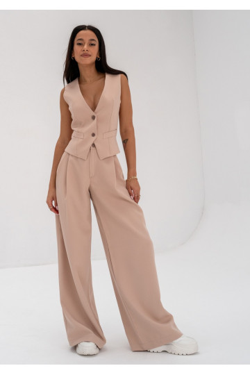 Mocca - Beige wide trousers