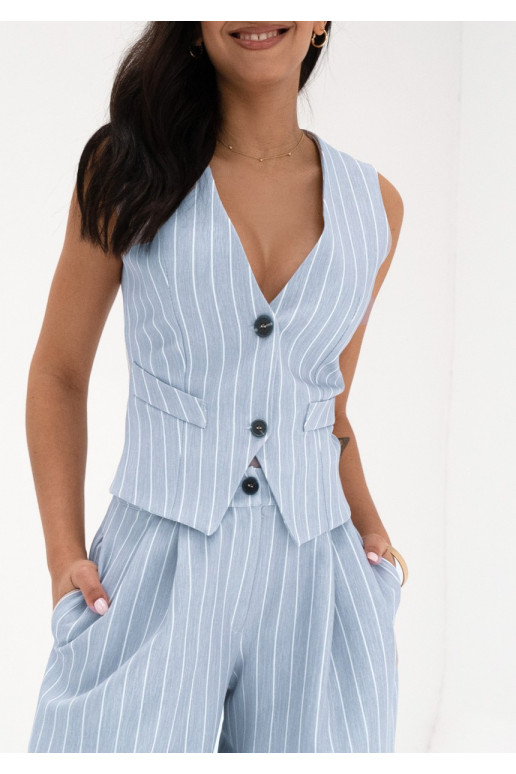 Mocca - Light blue striped vest