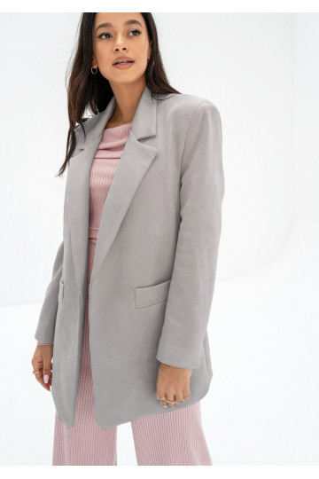 Zura - Grey oversized faux...