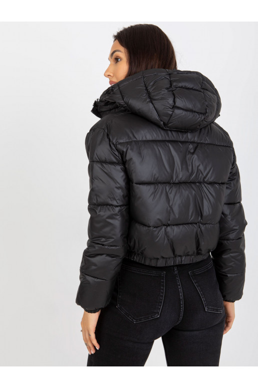 Juoda dvipusė ZEBRA dygsniuota striukė