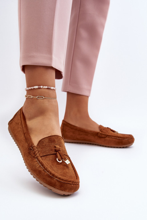 Women's Suede Classic Moccasins Camel Ontala