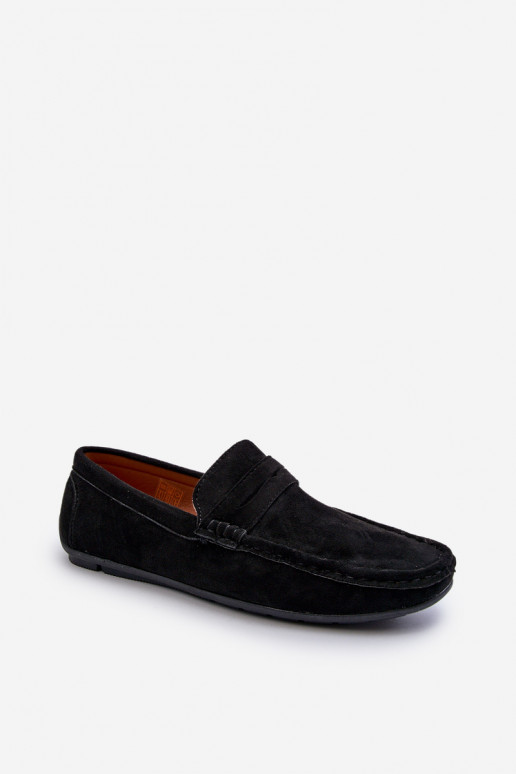 Men's Eco Suede Black Loafers Nedlin