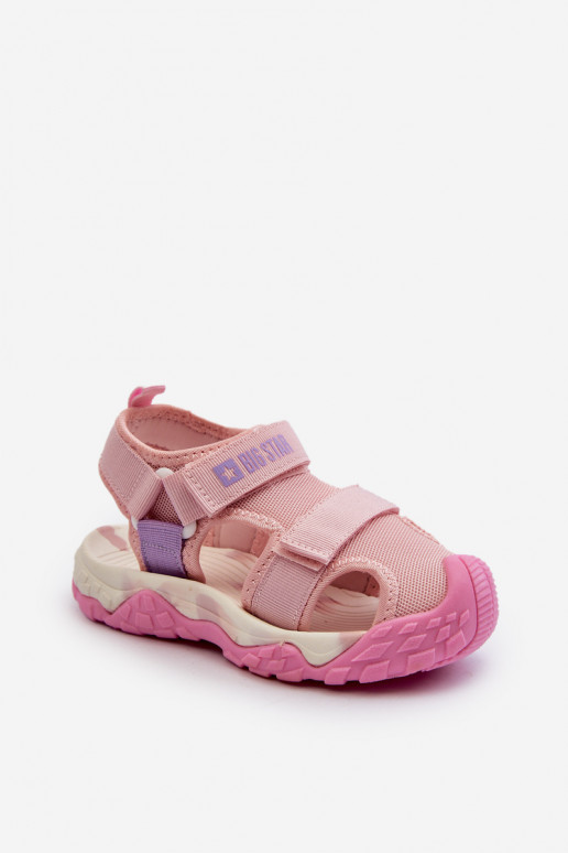 Girls' sandals with velcro Big Star NN374234 Pink