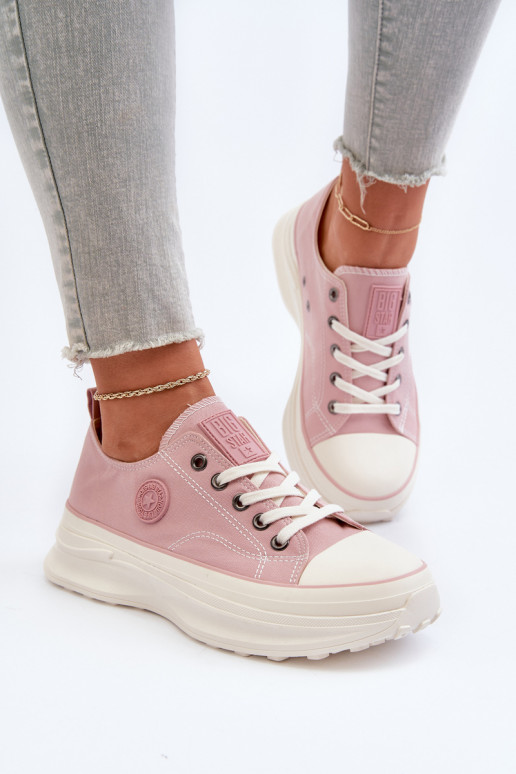 Women's sneakers with chunky sole Big Star NN274129 Pink