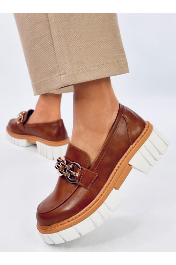 Moccasins with platform CATZ CAMEL 2