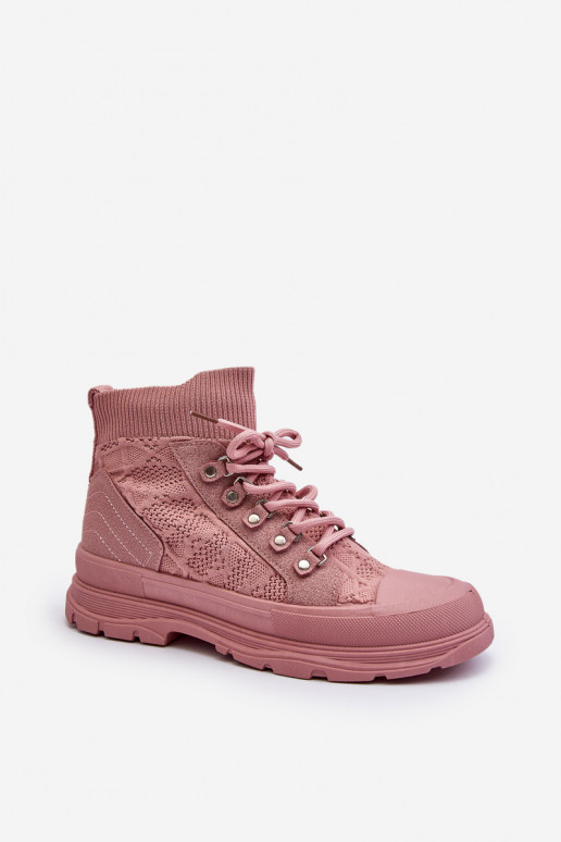 Women's Sneakers with Elastic Upper Pink Kalyne