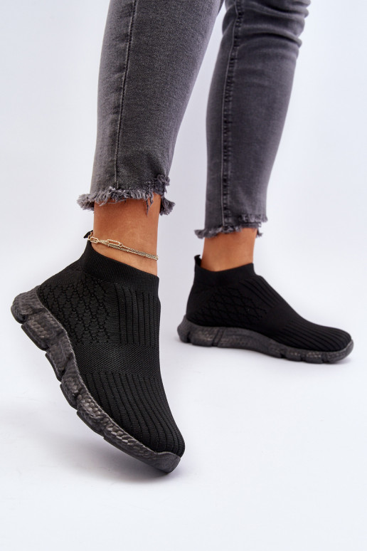 Women's Slip-On Sock Sneakers Black Liraelia