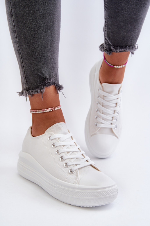 Women's sneakers on chunky platform White Amyete