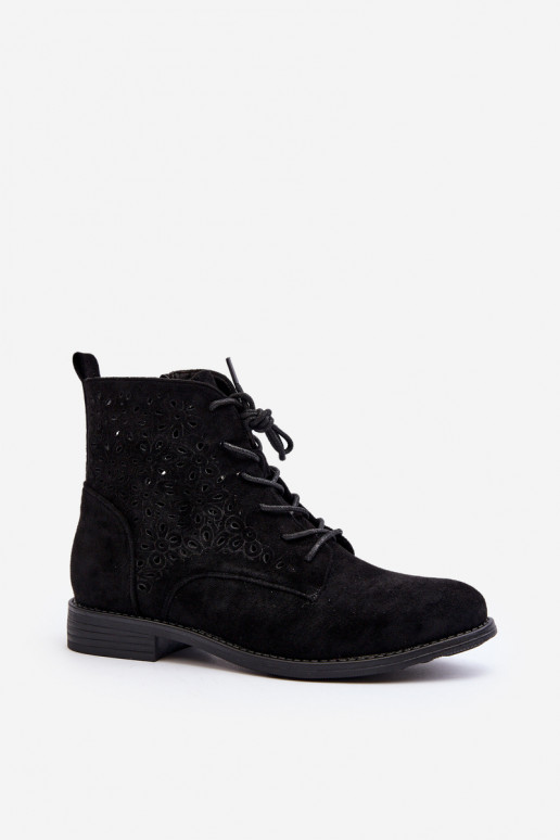 Women's Boots with Pattern Black S.Barski HY66-136 Women's Boots with Pattern Black S.Barski HY66-136