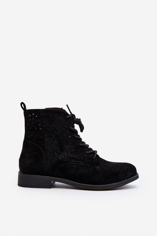 Women's Boots with Pattern Black S.Barski HY66-136 Women's Boots with Pattern Black S.Barski HY66-136