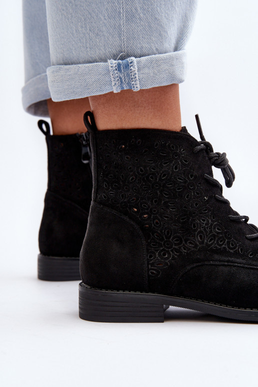 Women's Boots with Pattern Black S.Barski HY66-136 Women's Boots with Pattern Black S.Barski HY66-136