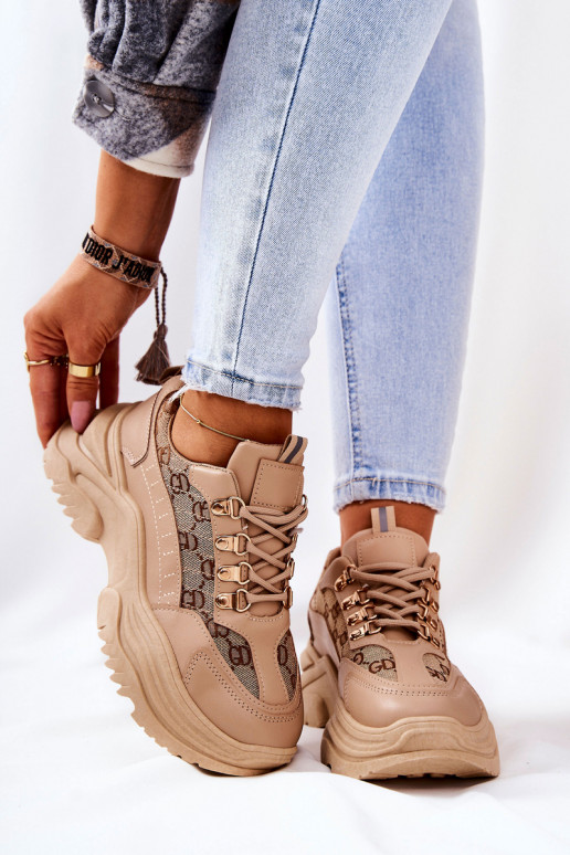 Sports Platform Shoes Beige Flynn Sports Platform Shoes Beige Flynn